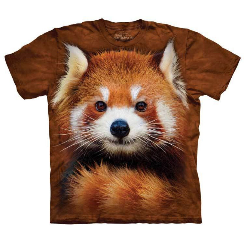 Tričko unisex Mountain Red Panda Portrait (panda červená) - hnedé, S
