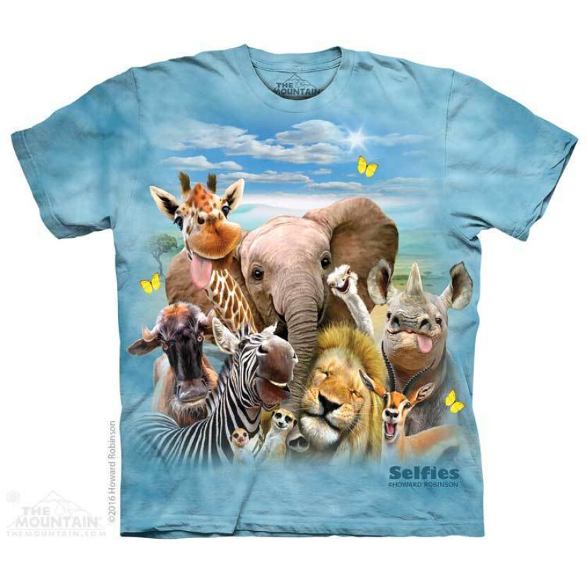 Tričko unisex The Mountain African Selfie - svetlo modré, 4XL