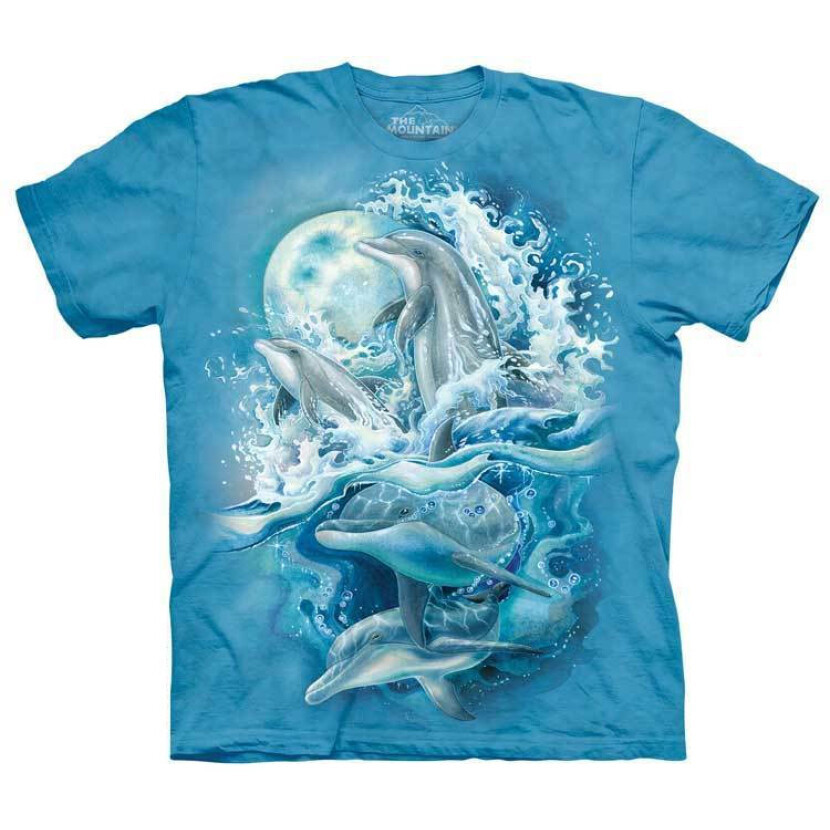 Tričko unisex The Mountain Bergsma Dolphins (delfíny) - modré, 3XL