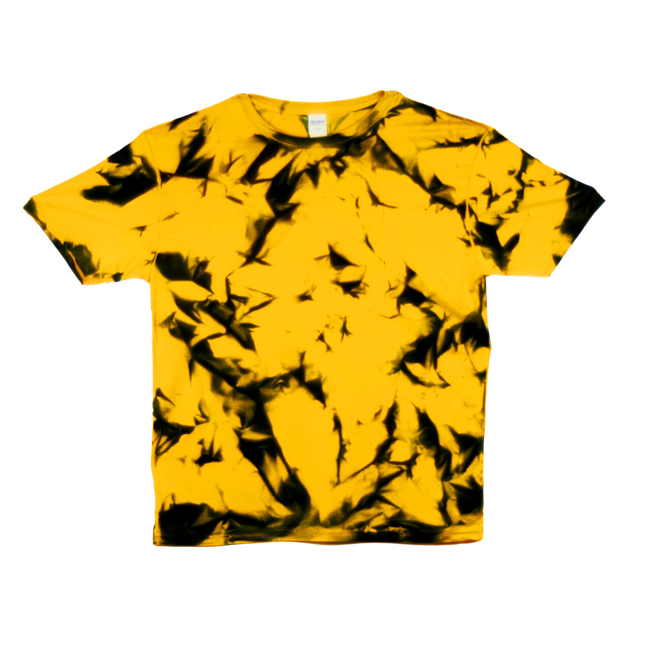 Tričko unisex The Mountain batikované Nebula - žlté-čierne, 3XL