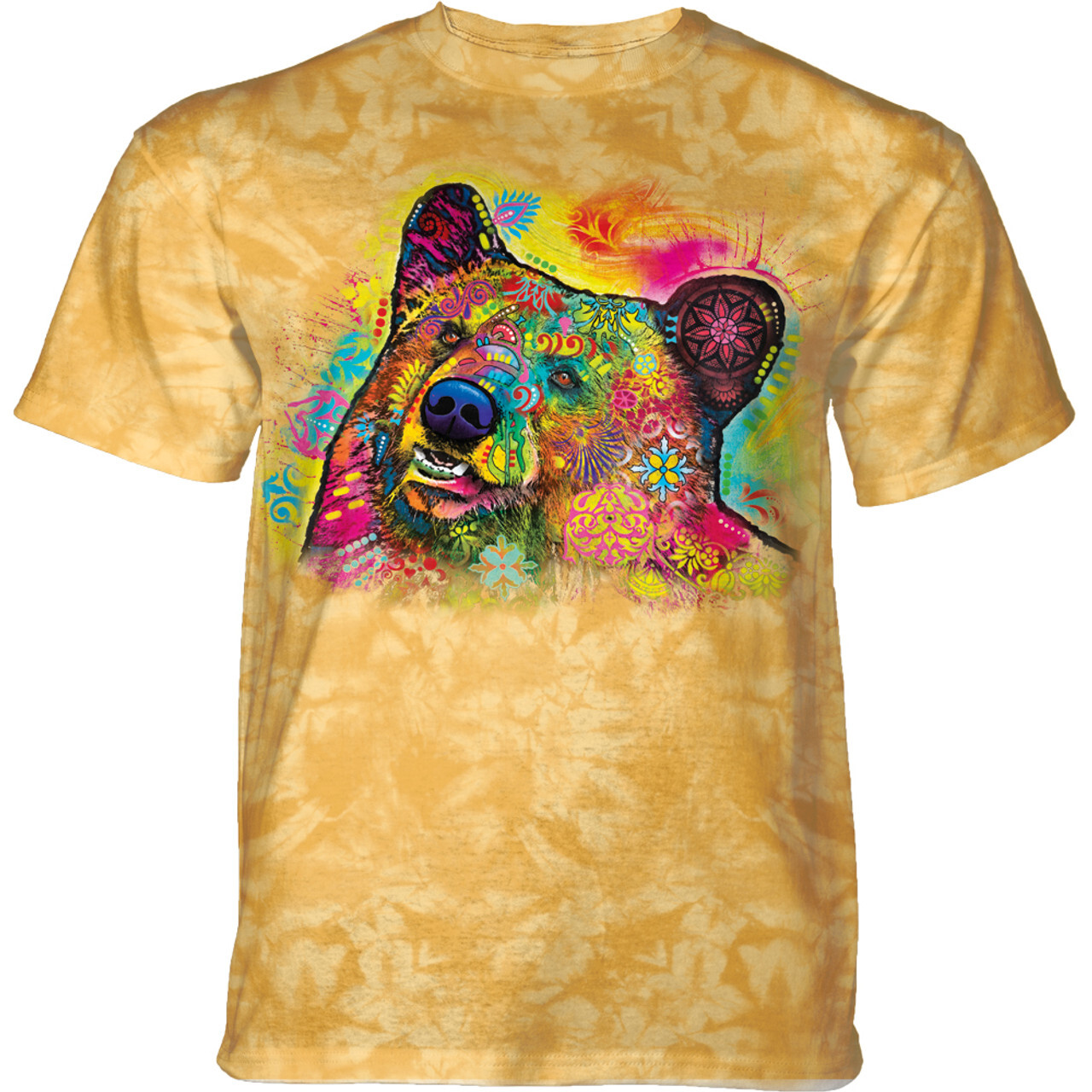 Tričko unisex The Mountain Russo Black Bear (medveď) - žlté, 3XL