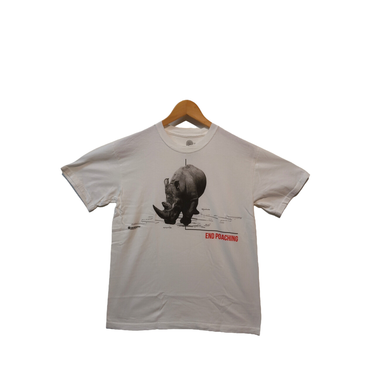 Tričko unisex The Mountain End Poaching Rhino (nosorožec) - biele, 3XL