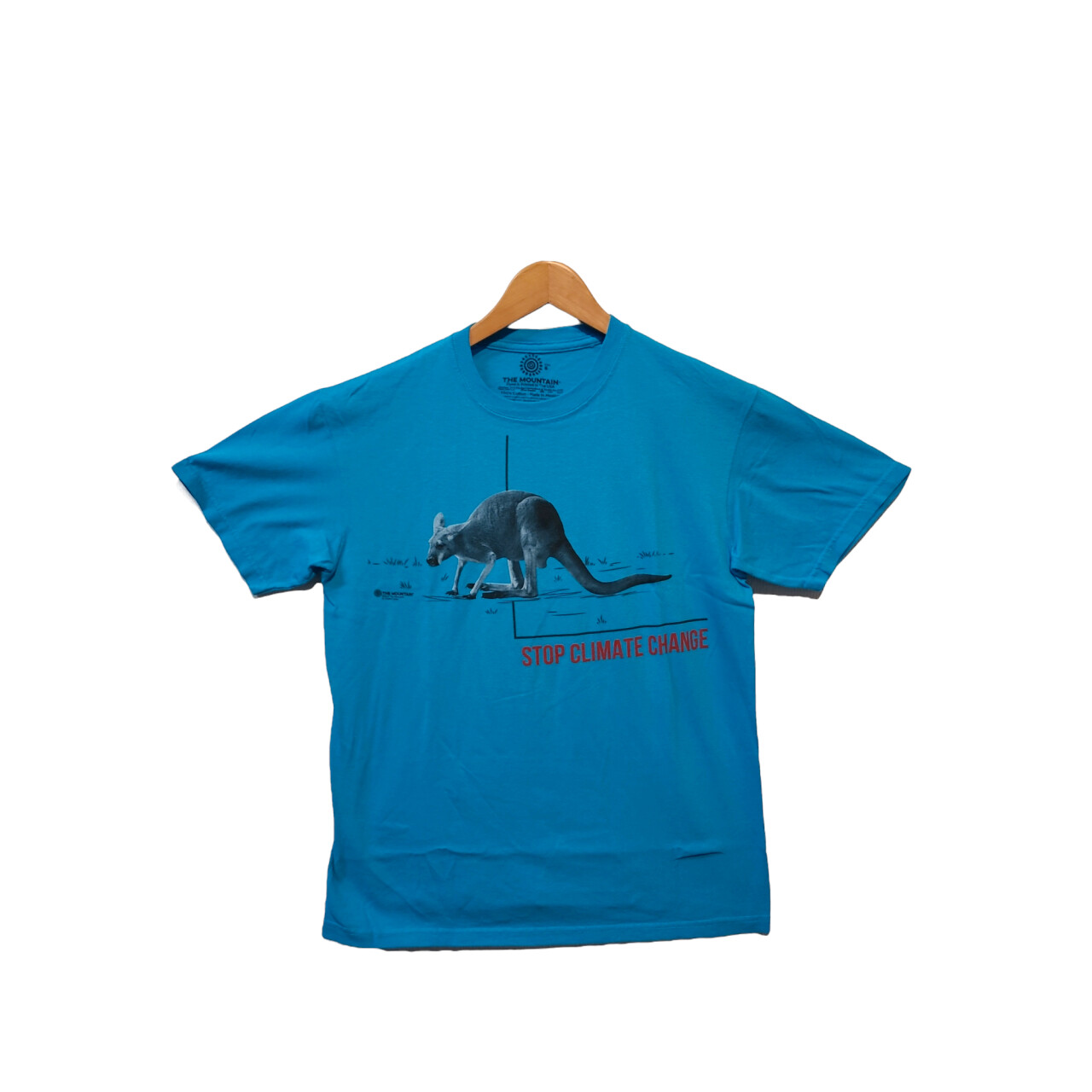 Tričko unisex The Mountain Stamp Out Climate Change Kangaroo (klokan) - modré, 3XL