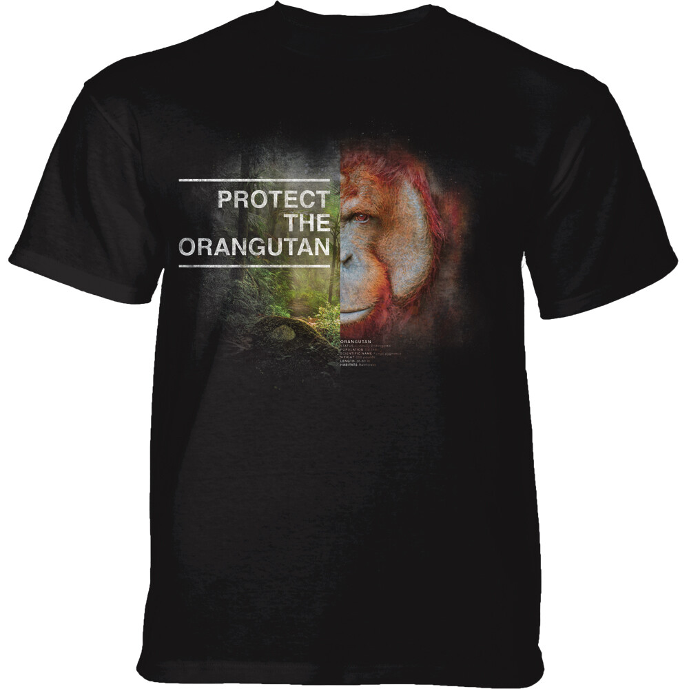 Tričko unisex The Mountain Protect Orangutan (orangutan) - čierne, 3XL