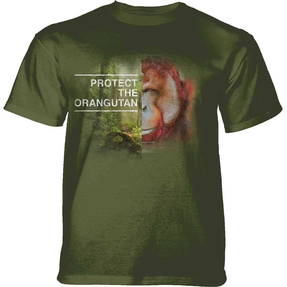 Tričko unisex The Mountain Protect Orangutan (orangutan) - olivové, 3XL