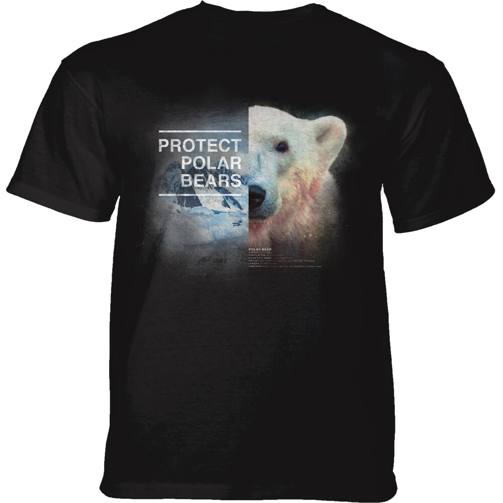 Tričko unisex The Mountain Protect Polar Bear (ľadový medveď) - čierne, 3XL