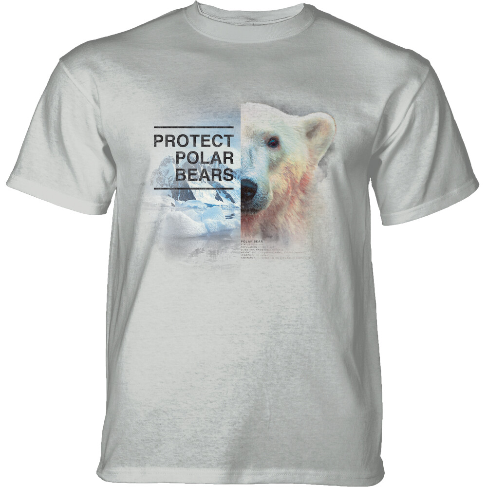 Tričko unisex The Mountain Protect Polar Bear (ľadový medveď) - svetlo sivé, 3XL