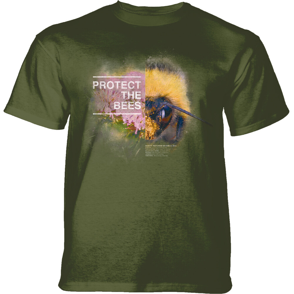 Tričko unisex The Mountain Protect Bee (včela) - olivové, 3XL