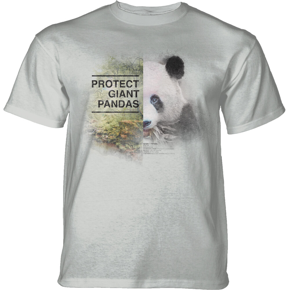 Tričko unisex The Mountain Protect Giant Panda (panda veľká) - svetlo sivé, 3XL