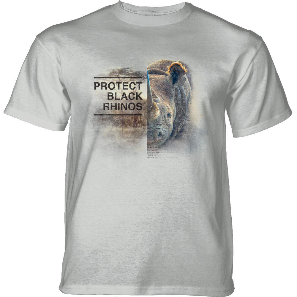 Tričko unisex The Mountain Protect Rhino (nosorožec) - svetlo sivé, 3XL