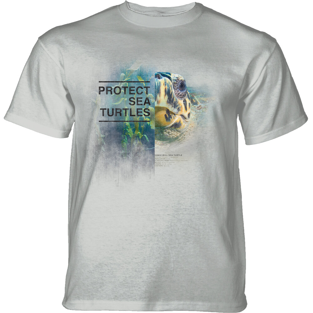 Tričko unisex The Mountain Protect Turtle (korytnačka) - svetlo sivé, 3XL