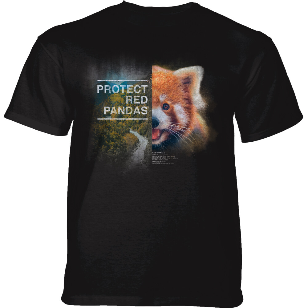 Tričko unisex Mountain Protect Red Panda (panda červená) - čierne, 3XL