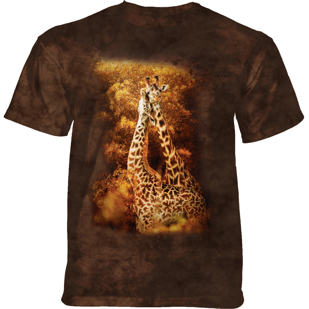 Tričko unisex The Mountain Giraffe Mates (žirafy) - hnedé, 3XL