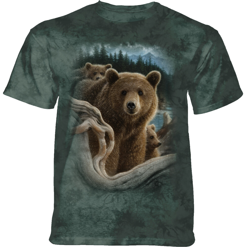 Tričko unisex The Mountain Backpacking Bear (medvede) - olivové, L