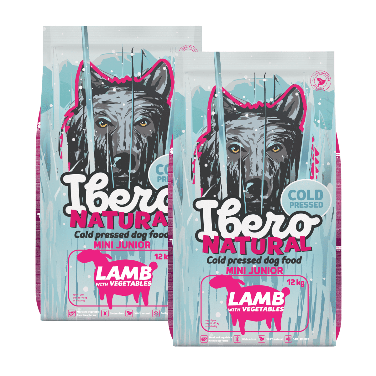 Ibero Cold Press Dog Mini Junior Lamb - 2x12kg