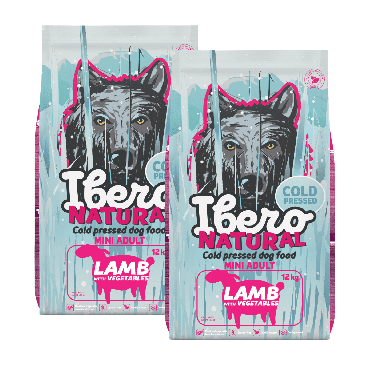 Ibero Cold Press Dog Mini Adult Lamb - 2x12kg