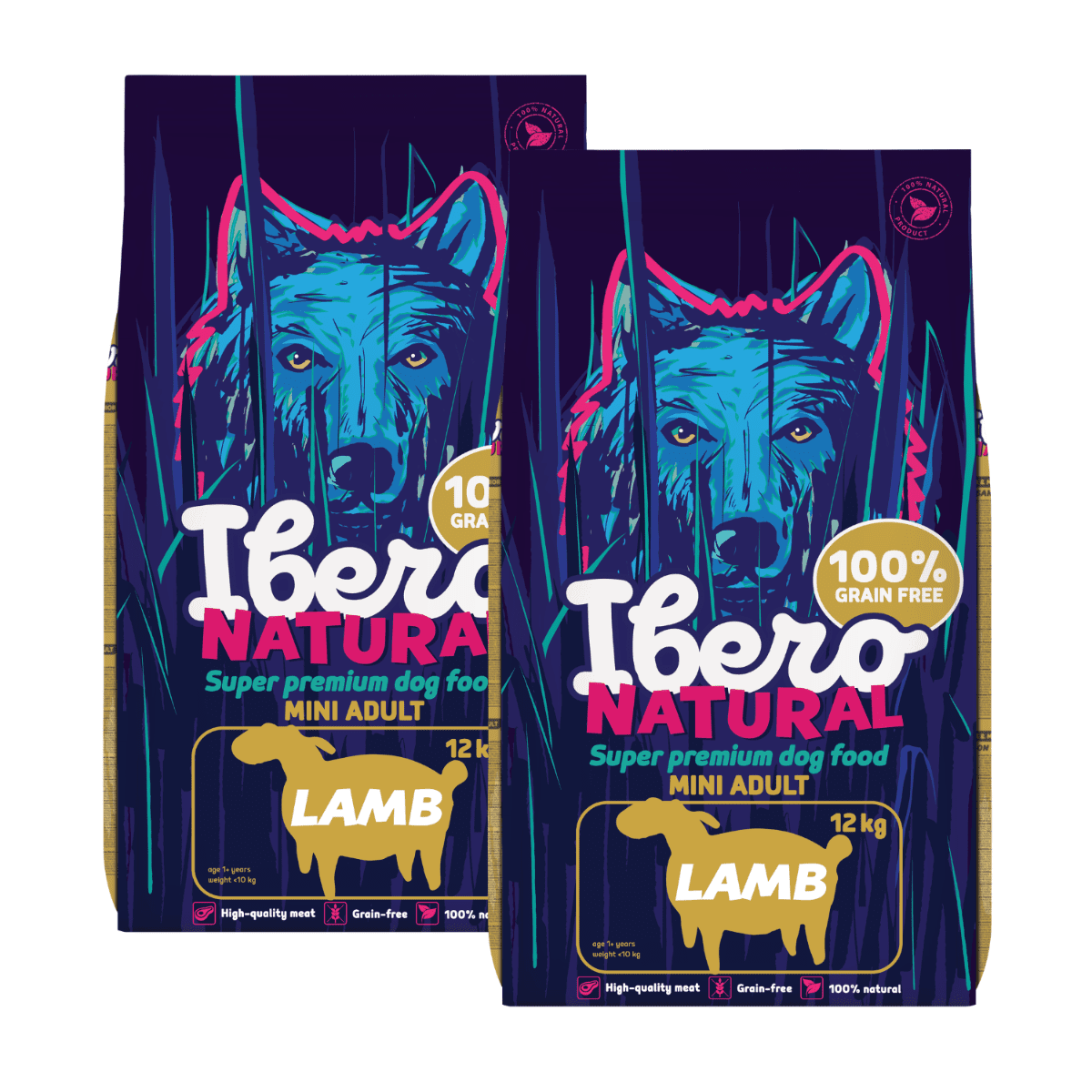 Ibero Grain-free Dog Mini Adult Lamb - 2x12kg