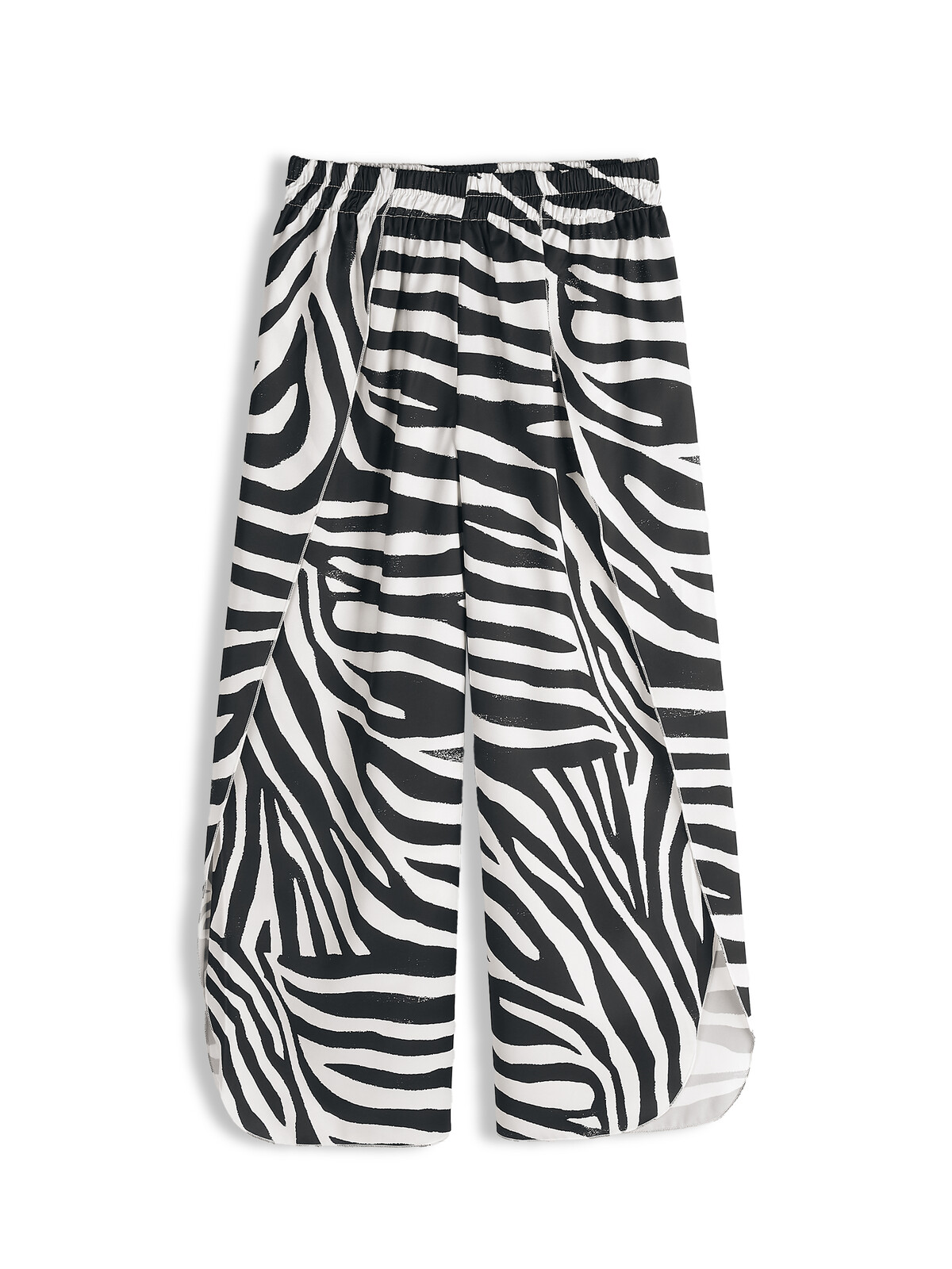 GATE Vzorované nohavice s rozparkami