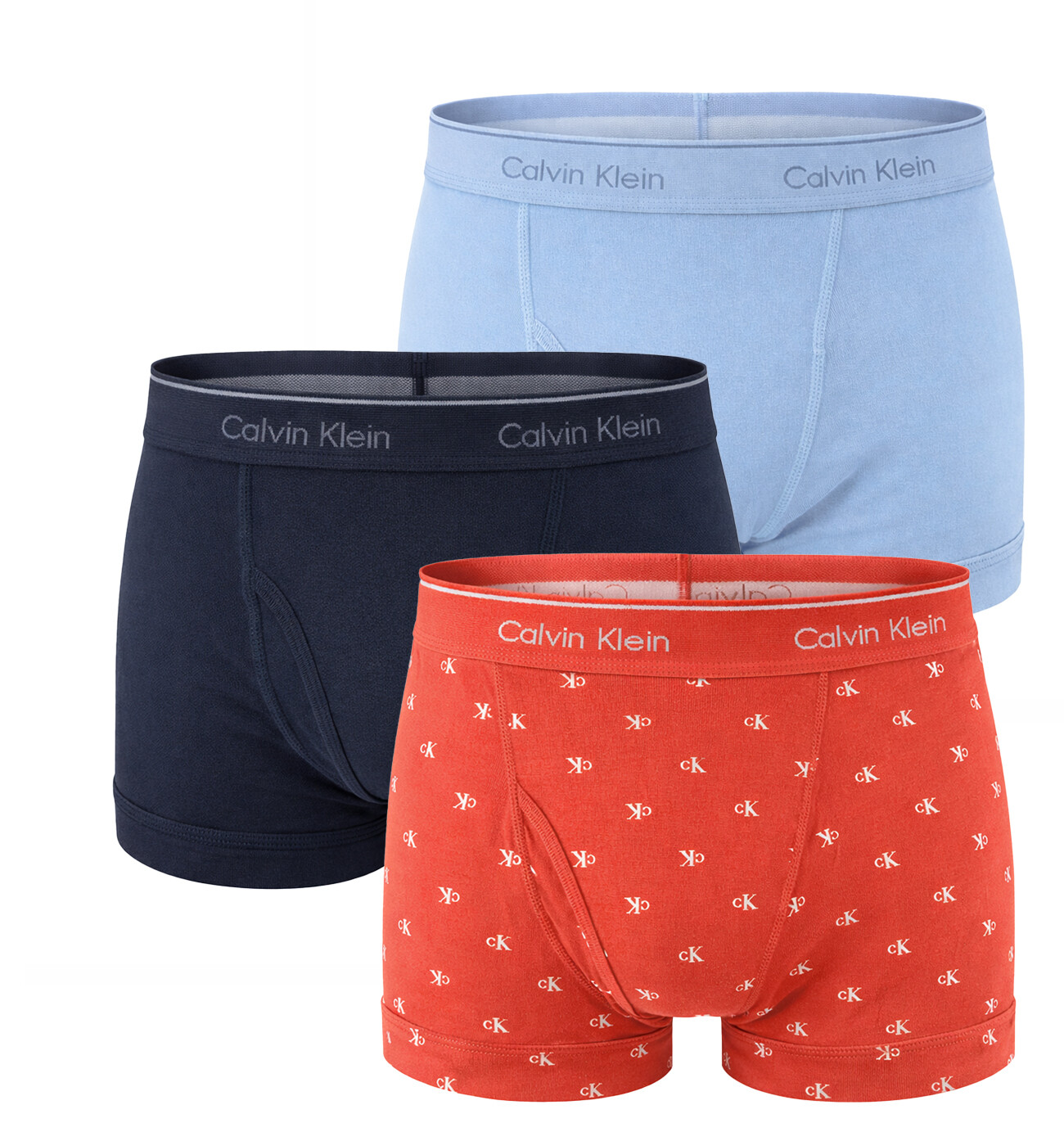 CALVIN KLEIN - boxerky 3PACK 100% pure cotton punch diamond spectrum