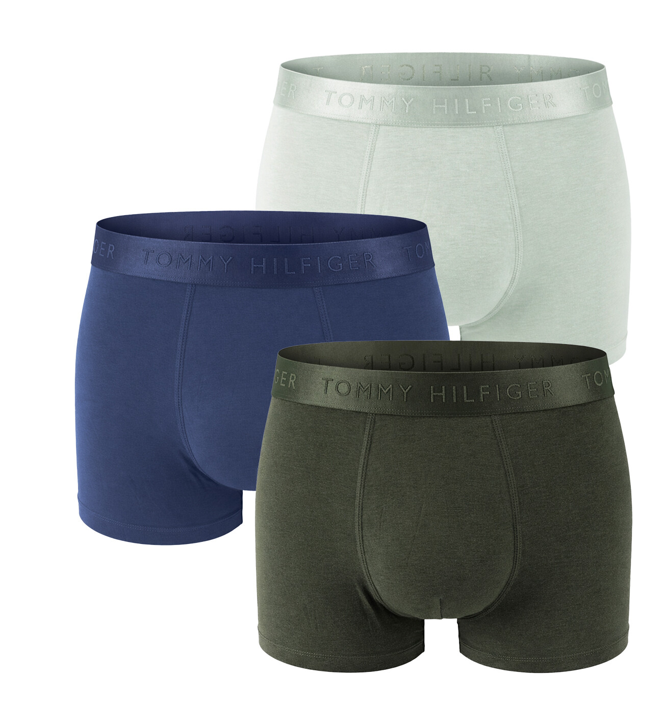 TOMMY HILFIGER - boxerky 3PACK everyday luxe forest & blue tones