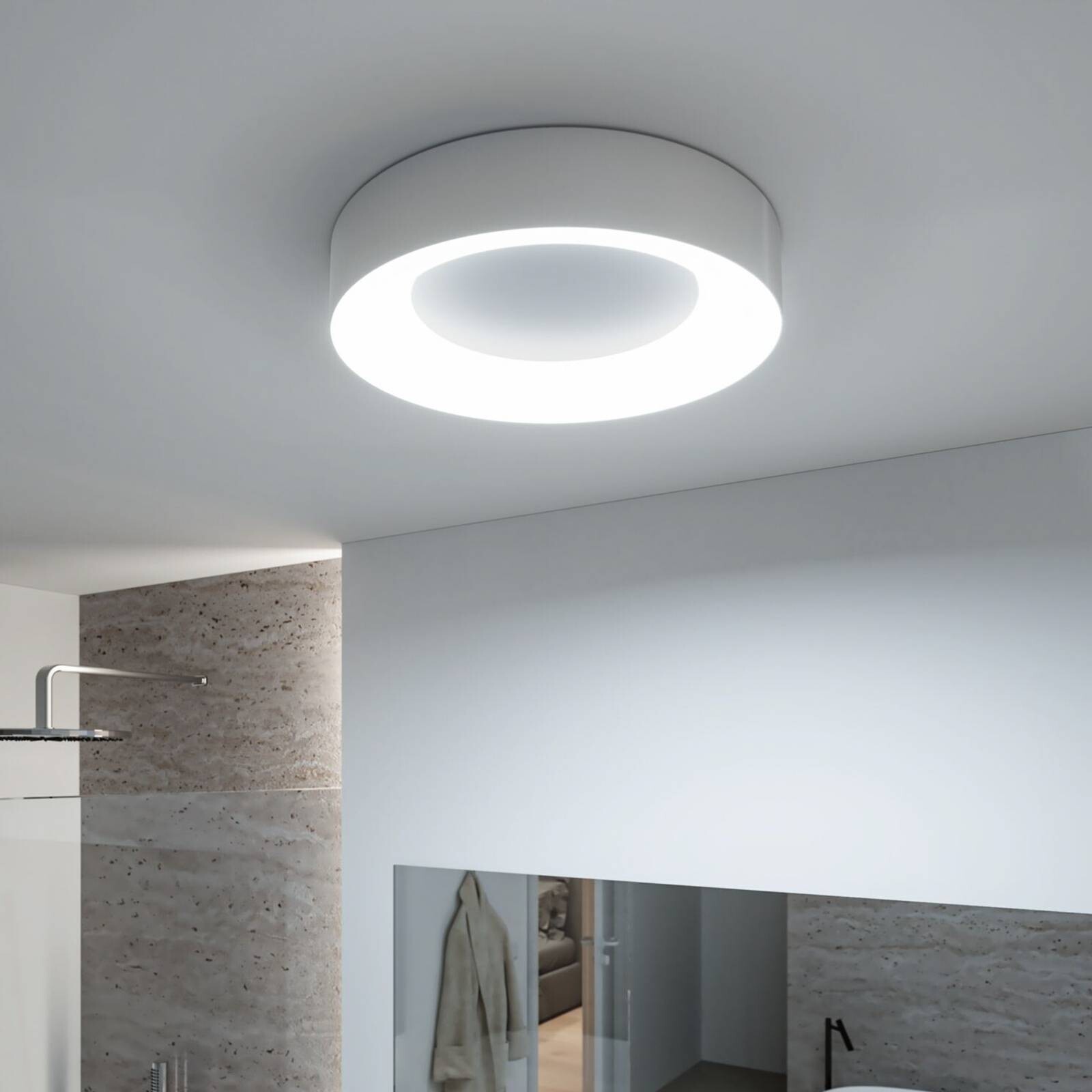 Paulmann HomeSpa Casca stropné LED svetlo Ø40cm, biele/hliník, IP44