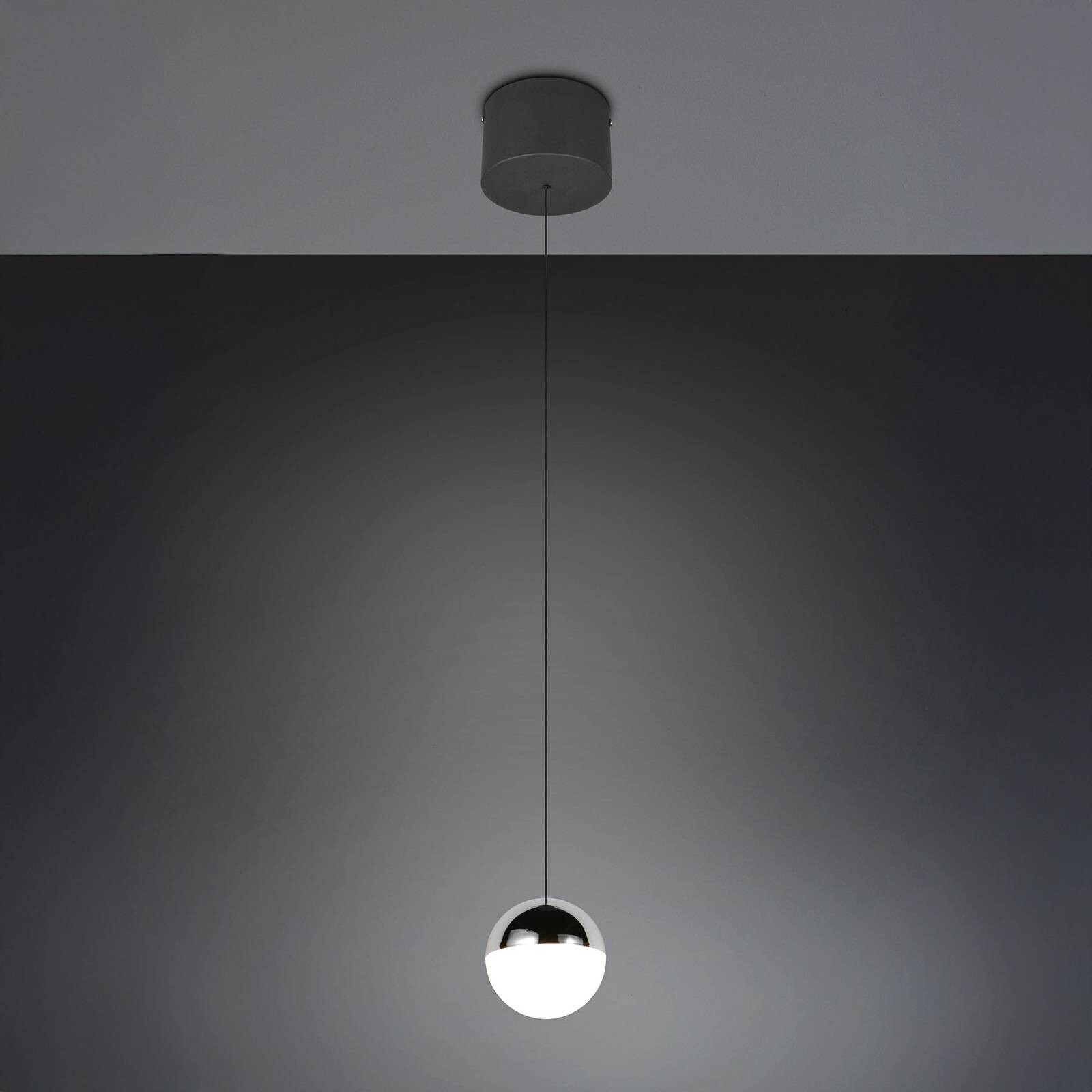 LED závesné svietidlo Senta, chrómová farba, Ø 10 cm, 4 000 K, 1-pl.