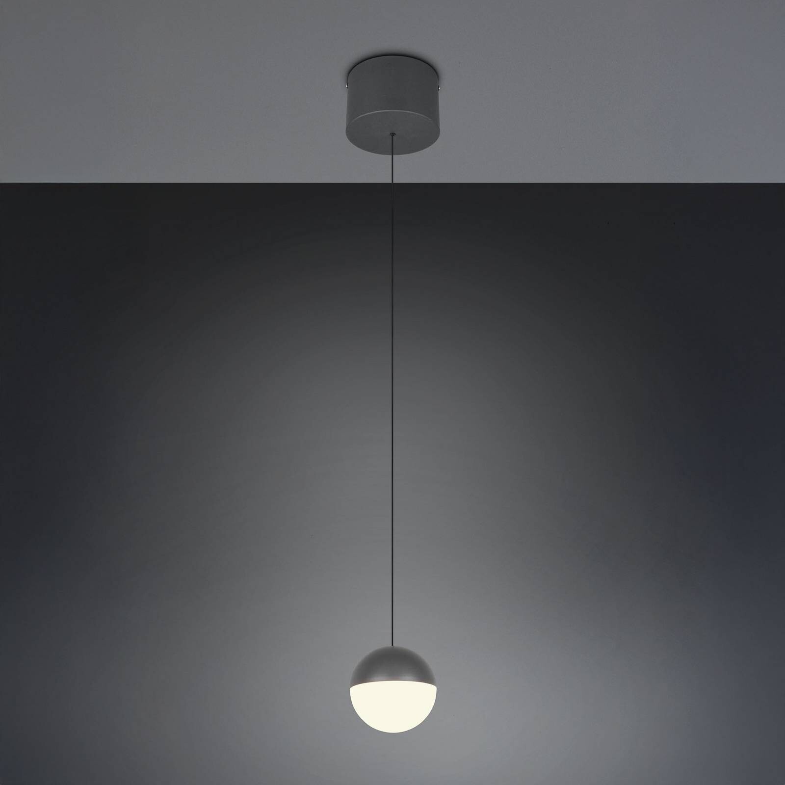 LED závesné svietidlo Senta, antracitová farba, Ø 10 cm, 3 000 K, 1-pl.