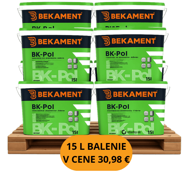 BK-POL - Oteruvzdorná interiérová farba v paletovom balení biela, 24 x 15 L