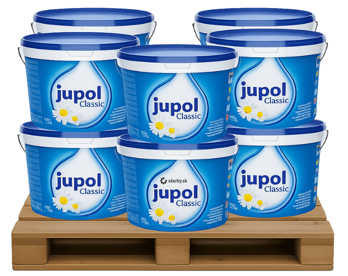 JUPOL CLASSIC - Biela interiérová farba na steny v paletovom balení biela, 24 x 15 L