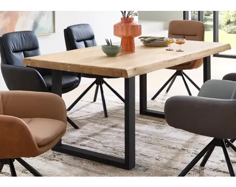 Jedálenský stôl z dubového dreva Chris U, 180x100 cm%