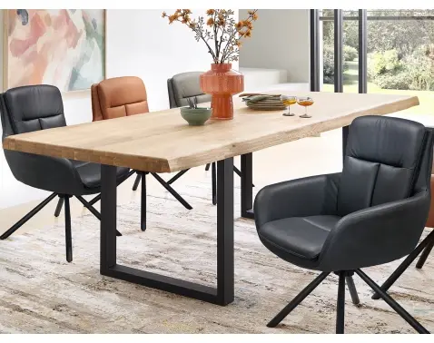 Jedálenský stôl z dubového dreva Chris U, 240x100 cm%