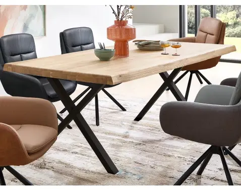 Jedálenský stôl z dubového dreva Chris X, 200x100 cm%