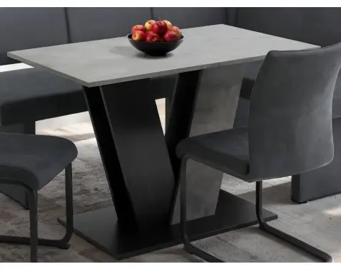 Jedálenský stôl Judith 110x70 cm, čierny/tmavý betón%