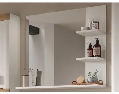 Zrkadlo s policami Laredo, biele%