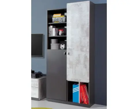 Skriňa s regálom Terrano, šedá/enigma%