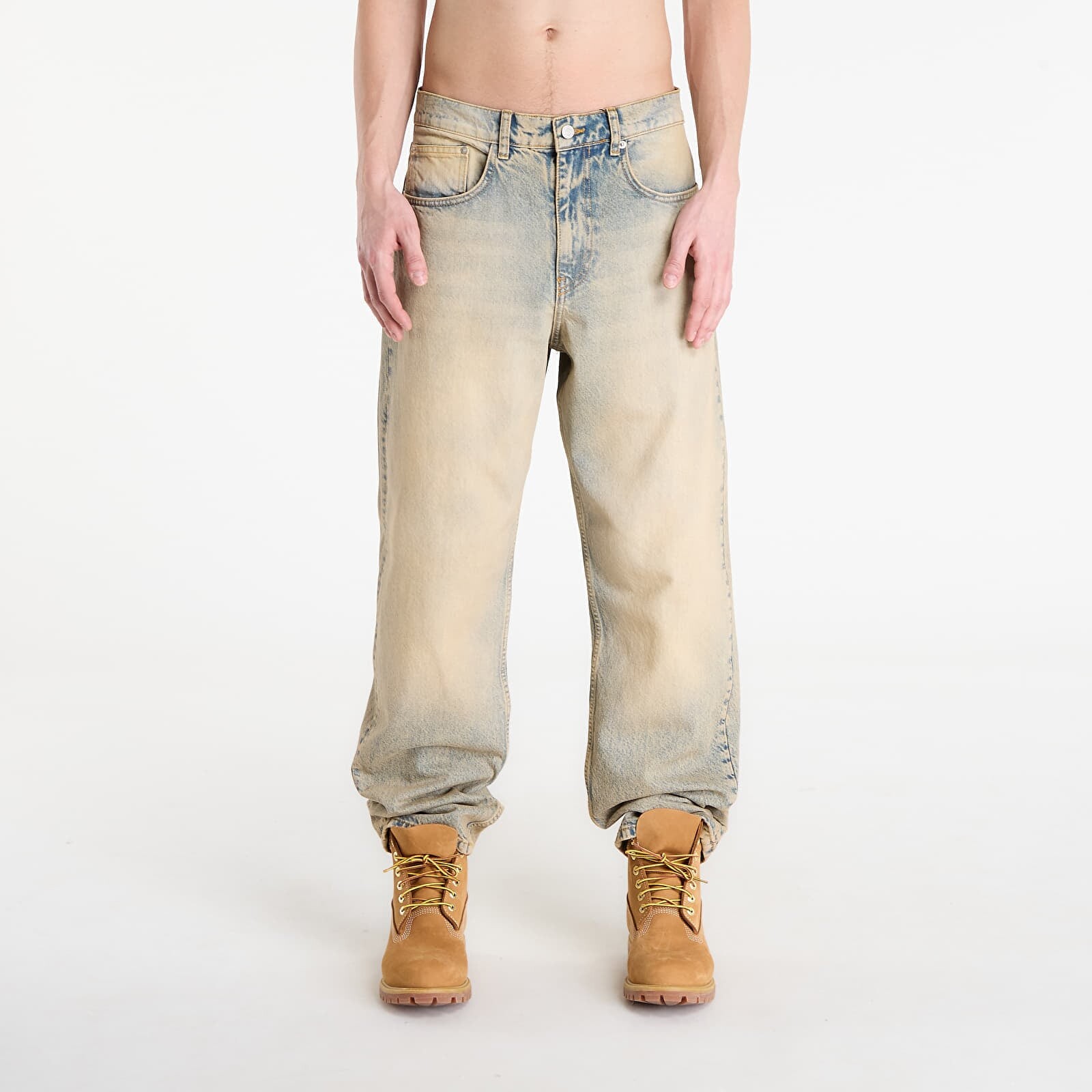 Džínsy Patta Dirty Whiskers Denim Pants Sandwashed Light Blue Denim 30