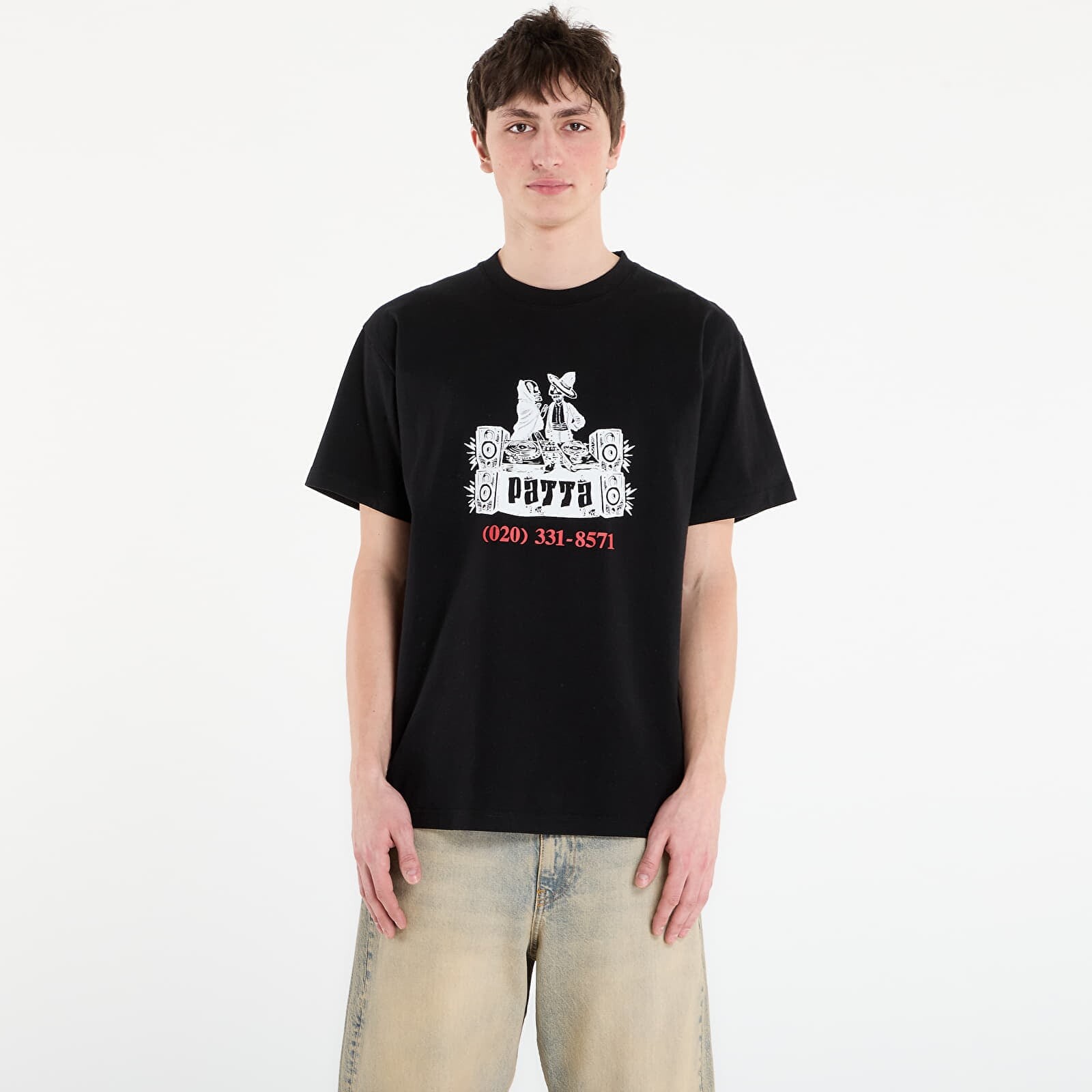 Tričko Patta DJ Skully T-Shirt UNISEX Black L