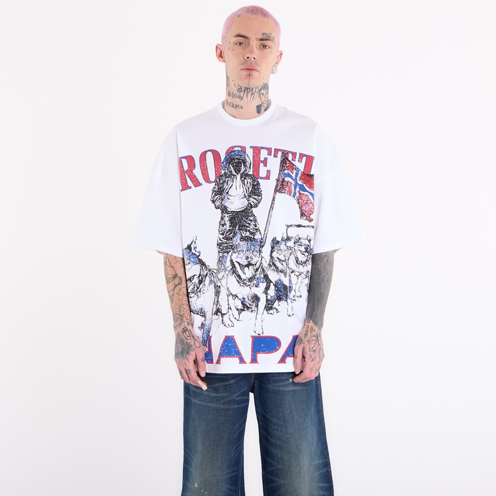 Tričko Napapijri x PDF Short-Sleeved T-Shirt White XL