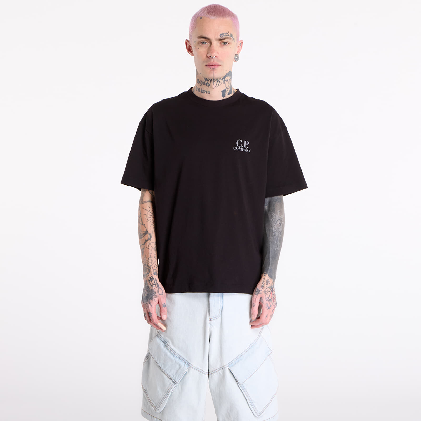 Tričko C.P. Company 30/1 Jersey Short Sleeve Logo T-Shir Black L