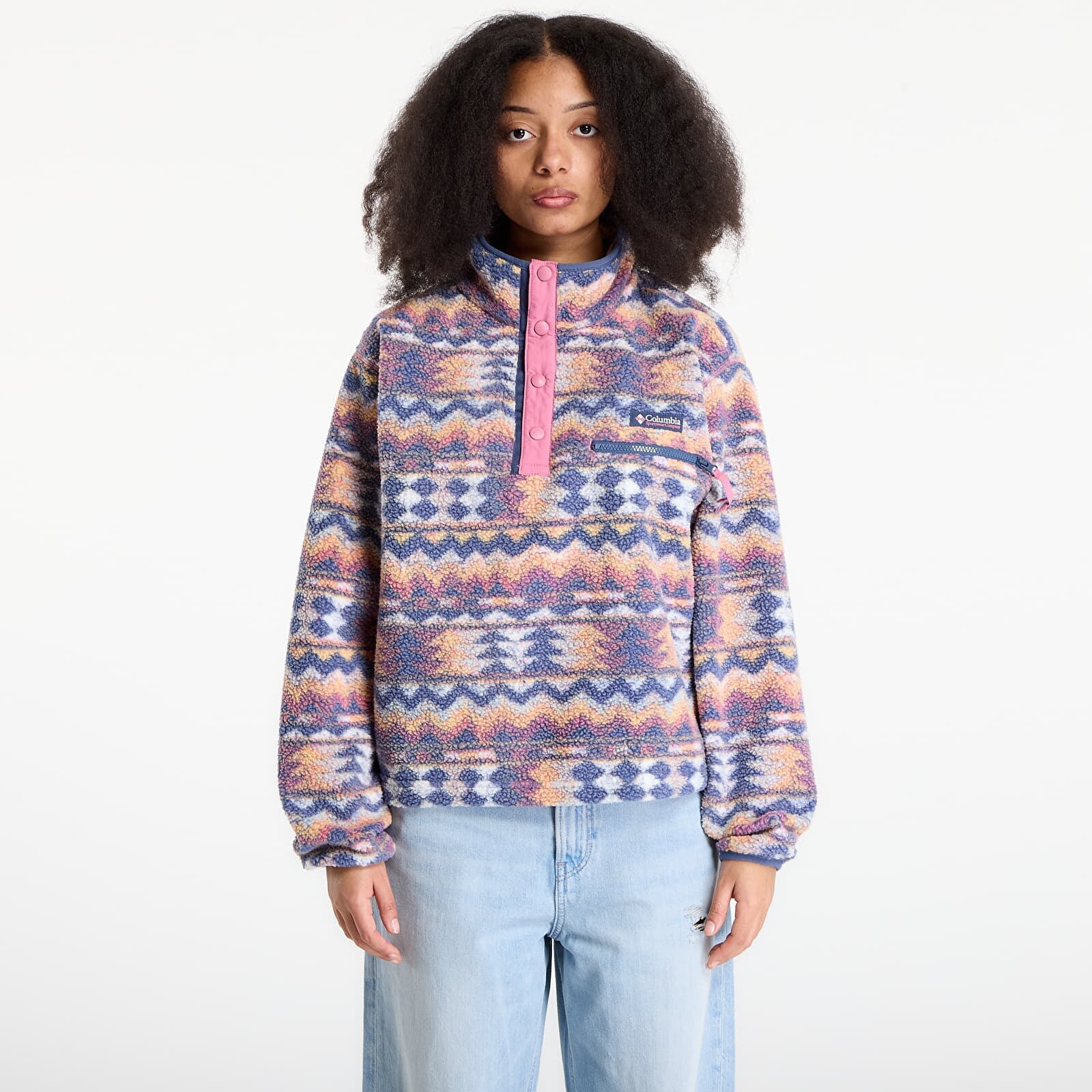 Bunda Columbia Helvetia™ II Cropped Sherpa Half Snap Fleece With Print Sea Salt/ Retrotree M