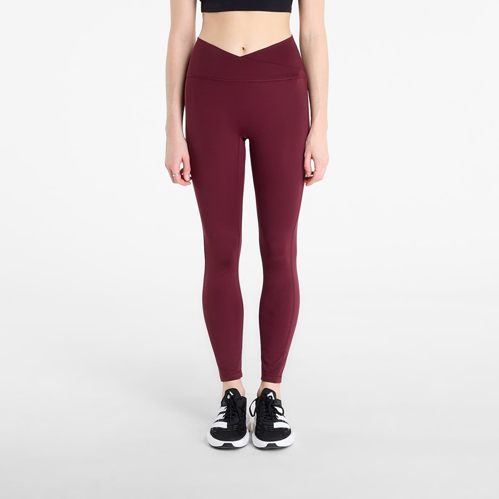 Legíny adidas W 3Ss X-Over Leggings Maroon S