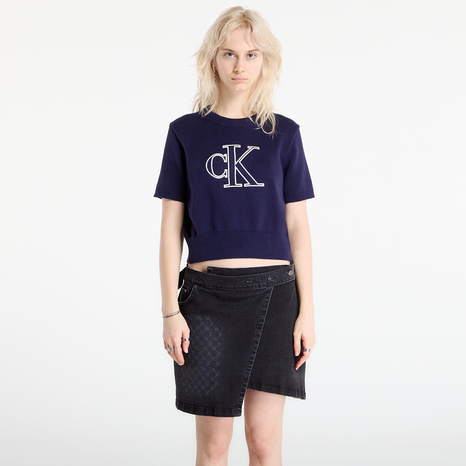Sveter Calvin Klein Jeans Logo Ss Top Sweater Purple S