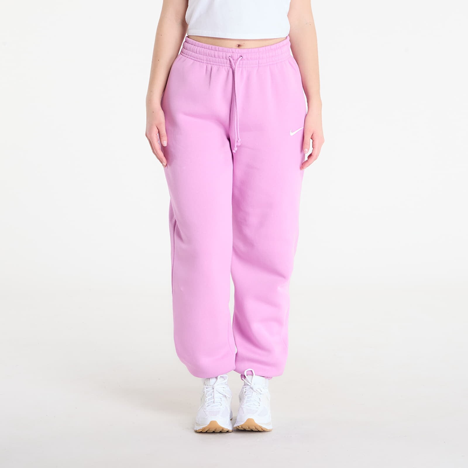 Tepláky Nike Sportswear Phoenix Fleece Women's High-Waisted Oversized Sweatpants Lt Magenta/ Sail M