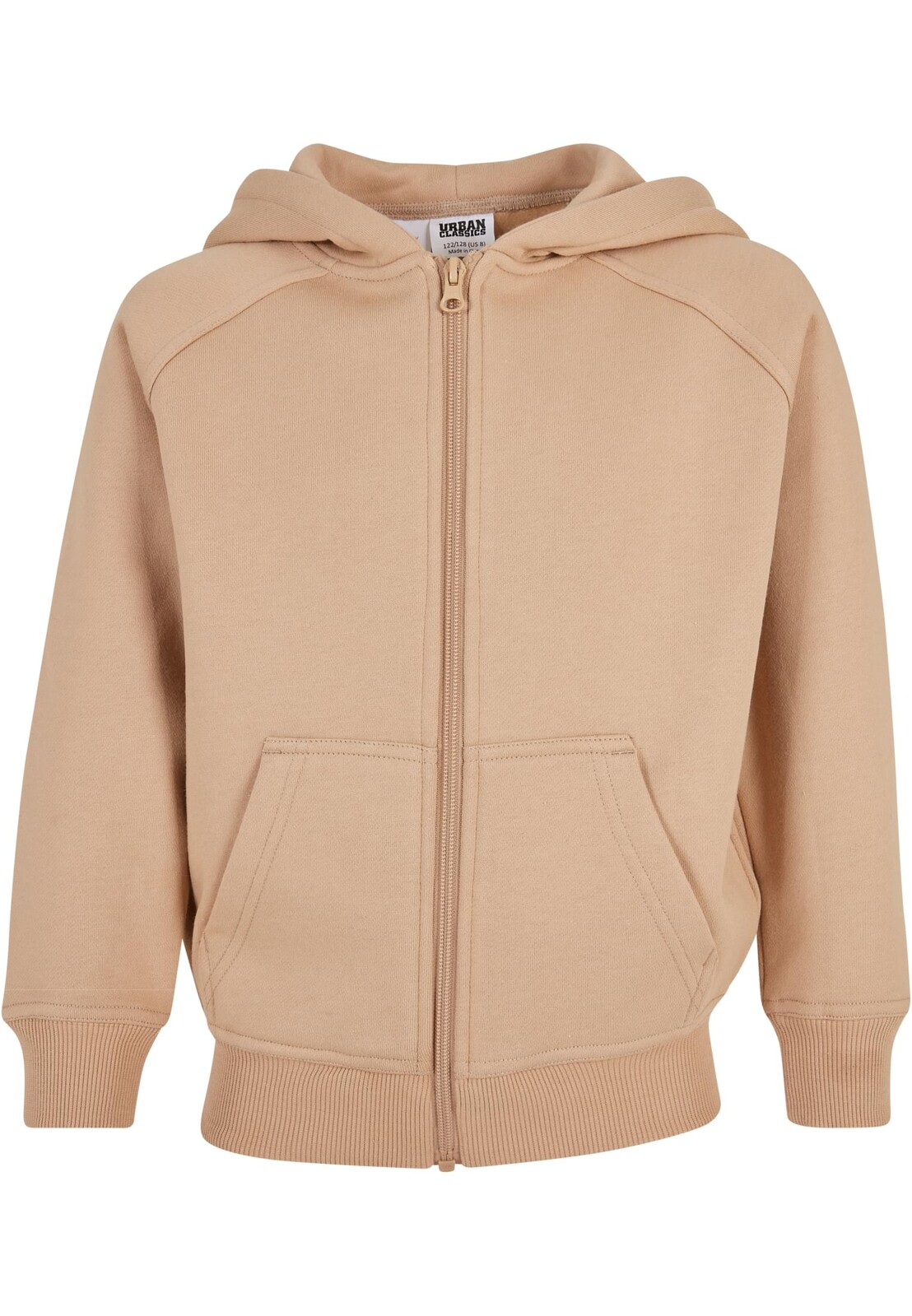 Boys' zippered hoodie in beige