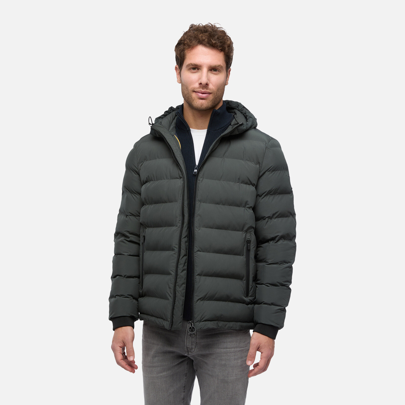 Grey Men's Quilted Jacket Geox Spherica - Men's