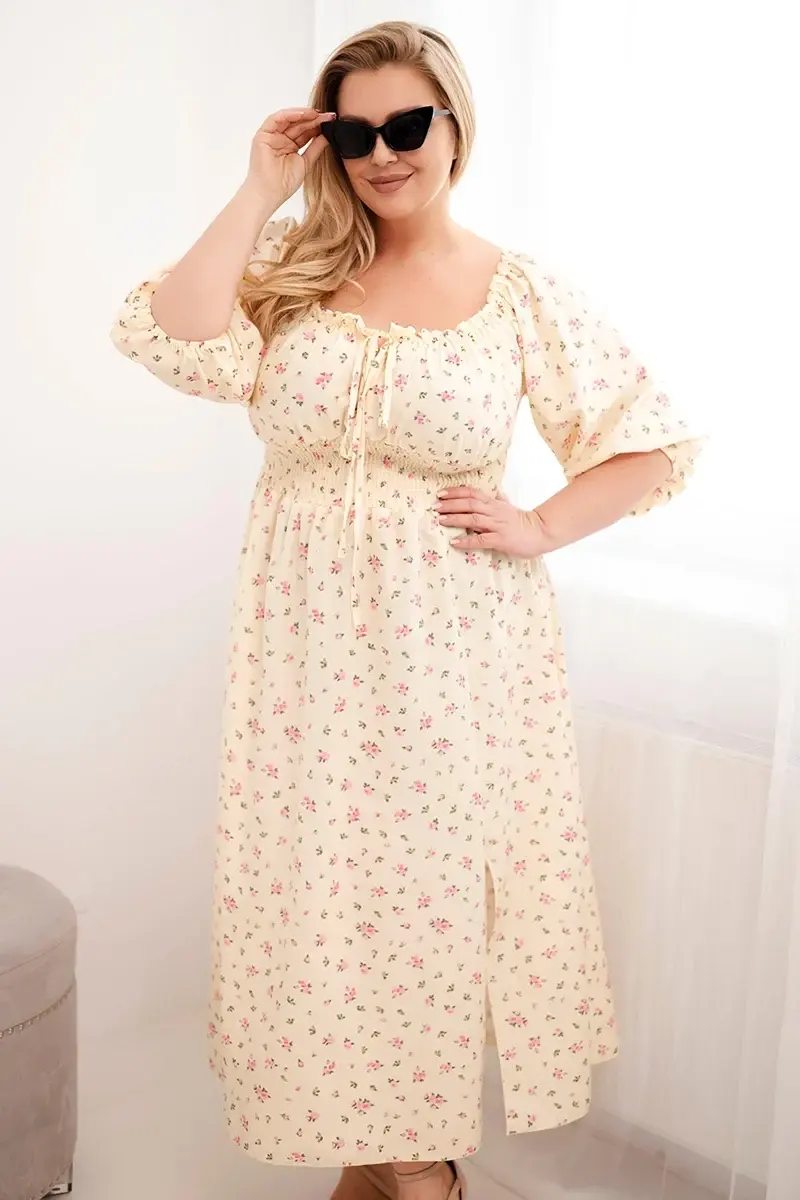 Kesi Włoski Plus Size šaty s volánmi