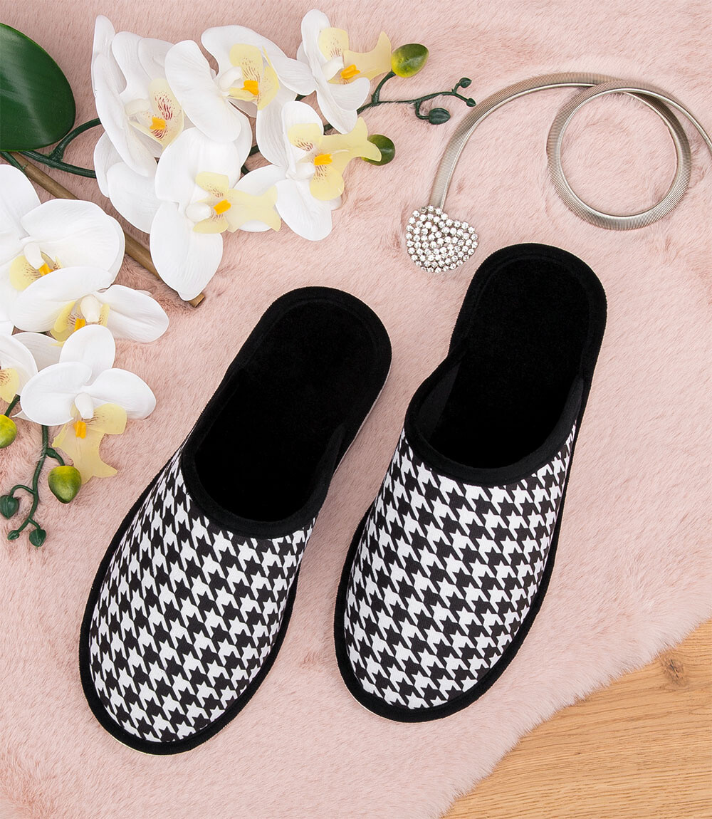 Dámske papuče Natural Style NS-088 čierno-biele