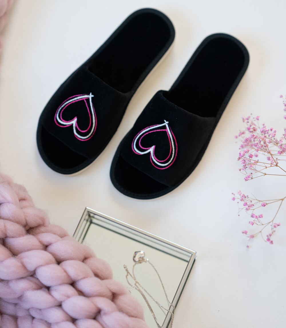 Dámske papuče Natural Style NS-044b čierno-ružové