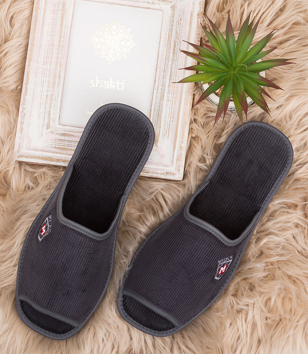 Pánske šedé papuče Natural Style NS-252