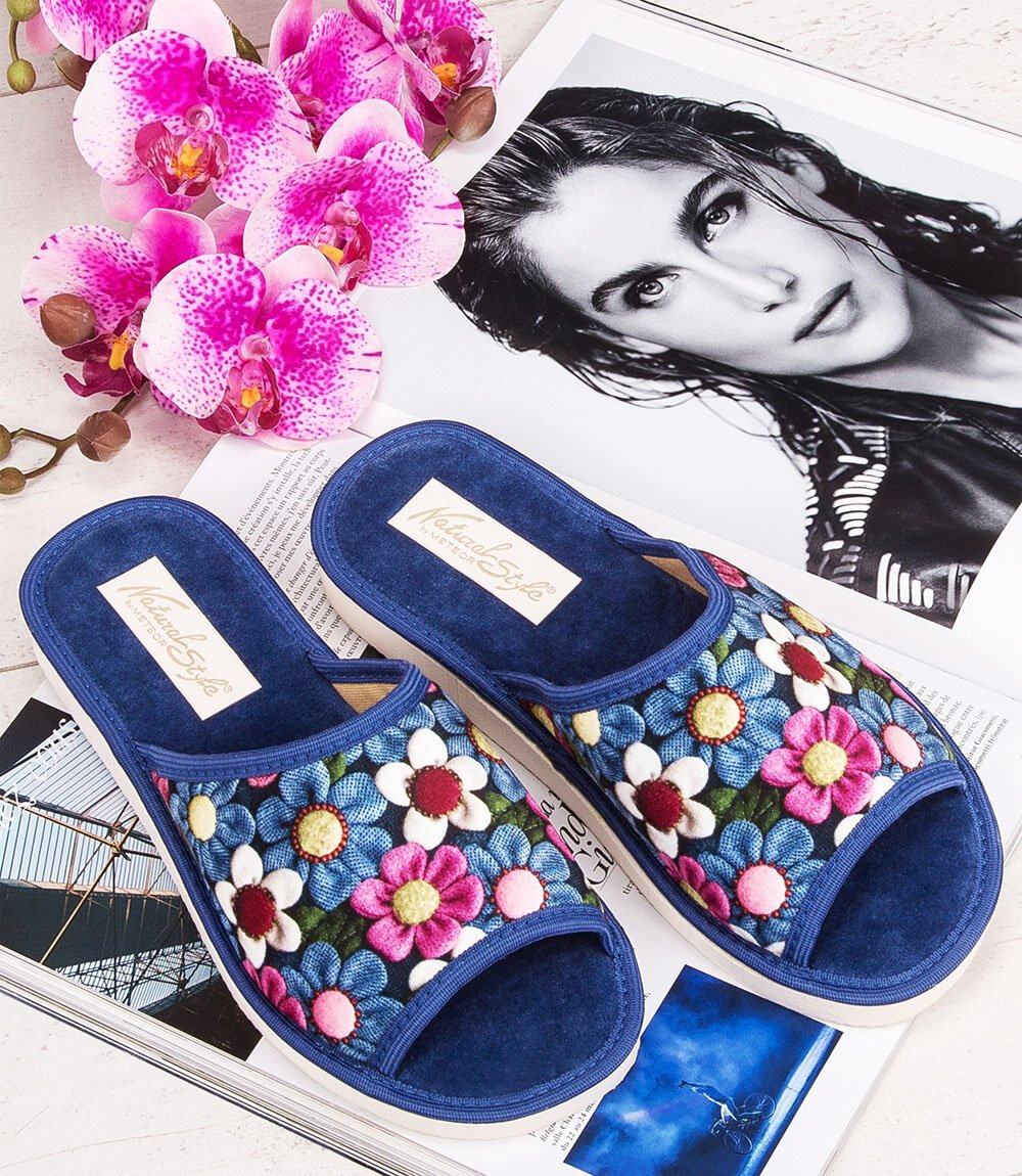 Dámske papuče Natural Style NS-049 modré